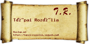 Tápai Rozália névjegykártya