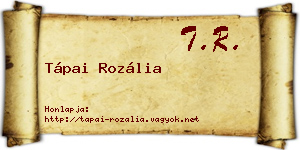 Tápai Rozália névjegykártya